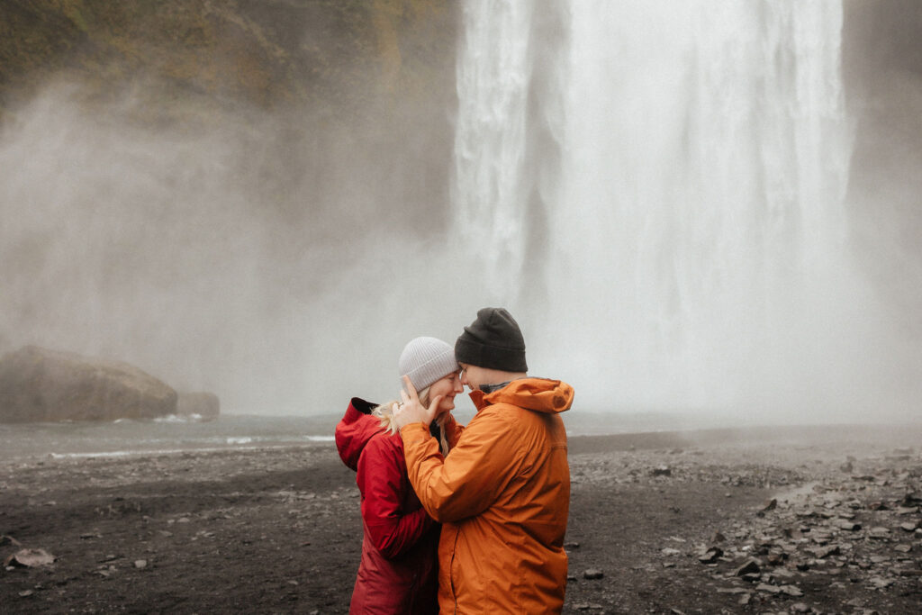 waterfall elopement in iceland